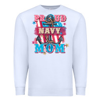 White Proud navy Mom Mother's Day Premium Sweatshirt - FaDigitalArtStudio