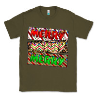 Army Green merry merry merry Classic Tee - CowhideDigitalArt