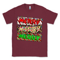 Burgundy merry merry merry Classic Tee - CowhideDigitalArt