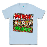 Dusty Blue merry merry merry Classic Tee - CowhideDigitalArt