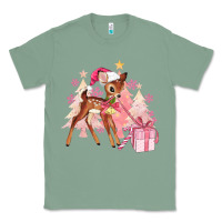Sage reindeer pink christmas Classic Tee - MaliasSmallBusiness