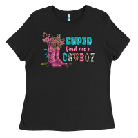 Black velantines day cupid find me a cowboy Ladies Tee - AdoDesignShop