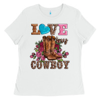 White valentines day love my cowboy Ladies Tee - AdoDesignShop