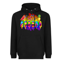 Black Hello Summer Tie Dye Heavyweight Hoodie - CowCowDesign