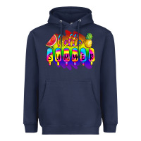 Navy Hello Summer Tie Dye Heavyweight Hoodie - CowCowDesign