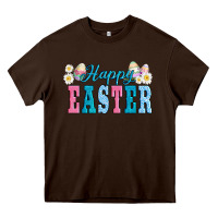 Chocolate Brown happy easter eggs Heavy Core Tee - AdoDesignShop