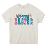 Cream happy easter eggs Heavy Core Tee - AdoDesignShop