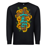 Black faith sunflower leopard cross olivia Premium Sweatshirt - OliviaCreatesArt