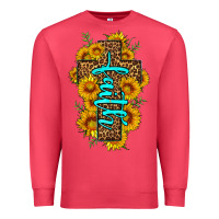 Cardinal faith sunflower leopard cross olivia Premium Sweatshirt - OliviaCreatesArt