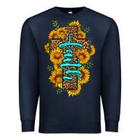 Navy faith sunflower leopard cross olivia Premium Sweatshirt - OliviaCreatesArt
