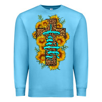 Ocean Blue faith sunflower leopard cross olivia Premium Sweatshirt - OliviaCreatesArt