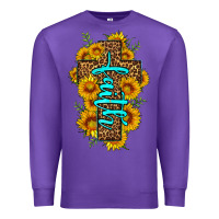 Purple faith sunflower leopard cross olivia Premium Sweatshirt - OliviaCreatesArt