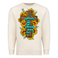 Sandshell faith sunflower leopard cross olivia Premium Sweatshirt - OliviaCreatesArt