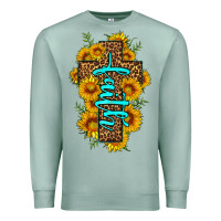 Seafoam faith sunflower leopard cross olivia Premium Sweatshirt - OliviaCreatesArt