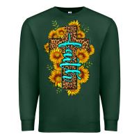 Sports Green faith sunflower leopard cross olivia Premium Sweatshirt - OliviaCreatesArt
