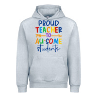 Heather Grey Proud teacher to au-some students Urban Hoodie - CowhideDigitalArt