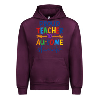 Mauve Wine Proud teacher to au-some students Urban Hoodie - CowhideDigitalArt
