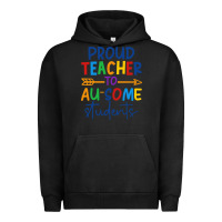 Pigment Black Proud teacher to au-some students Urban Hoodie - CowhideDigitalArt