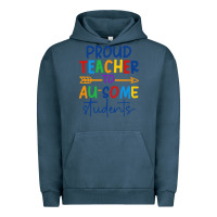 Pigment Midnight Navy Proud teacher to au-some students Urban Hoodie - CowhideDigitalArt