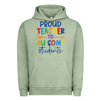 Pigment Oil Green Proud teacher to au-some students Urban Hoodie - CowhideDigitalArt