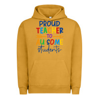 Pigment Peanut Butter Proud teacher to au-some students Urban Hoodie - CowhideDigitalArt
