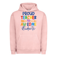 Pigment Salmon Proud teacher to au-some students Urban Hoodie - CowhideDigitalArt