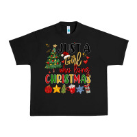 Black just a girl who loves christmas Urban Heavy Tee - MaliasSmallBusiness