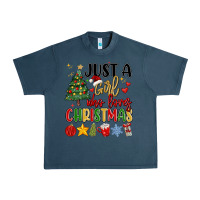 Midnight Navy just a girl who loves christmas Urban Heavy Tee - MaliasSmallBusiness