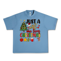 Pebble Blue just a girl who loves christmas Urban Heavy Tee - MaliasSmallBusiness