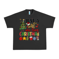 Pigment Black just a girl who loves christmas Urban Heavy Tee - MaliasSmallBusiness
