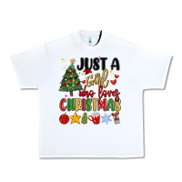 White just a girl who loves christmas Urban Heavy Tee - MaliasSmallBusiness