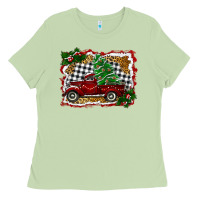 Matcha Christmas Truck With Christmas Tree Ladies Tee - RanaPortraitStore