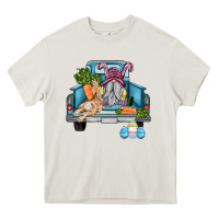 Cream easter truck with gnome and rabbit Heavy Core Tee - AdoDesignShop