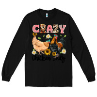 Black crazy chicken lady Long Sleeve Tee - Artiststas