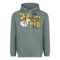 Sage Hello Summer Unicorn Heavyweight Hoodie - CowCowDesign
