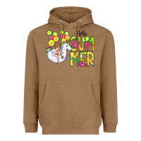 Toasted Coconut Hello Summer Unicorn Heavyweight Hoodie - CowCowDesign