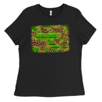 Black western leopard distressed background Ladies Tee - AdoDesignShop