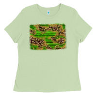 Matcha western leopard distressed background Ladies Tee - AdoDesignShop