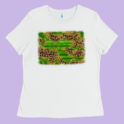 Western Leopard Distressed Background Ladies Tee Designed By Adodesignshop
