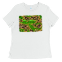 White western leopard distressed background Ladies Tee - AdoDesignShop