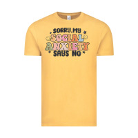 Vintage Mustard sorry my social anxiety says no Vintage Tee - MaliasSmallBusiness