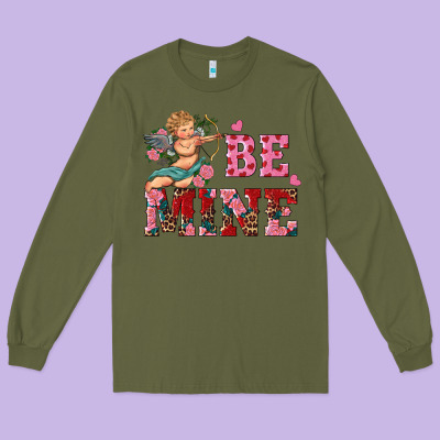 Be Mine Cupid Long Sleeve Tee Designed By Ranaportraitstore