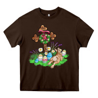 Chocolate Brown religious easter bunny cross Heavy Core Tee - AdoDesignShop