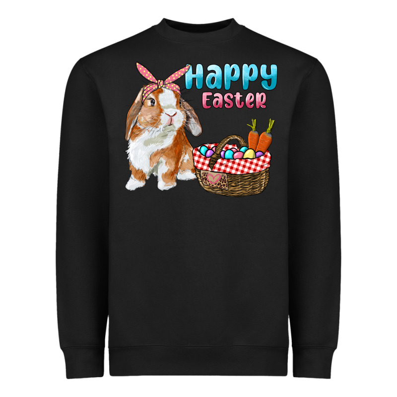 Happy Easter Bunny And Egg Basket Heavyweight Sweatshirt by RanaPortraitStore | Teevron
