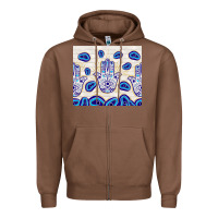 Chestnut evil eyes with white wooden pattern Zipper Hoodie - TumblerDesignByShophia