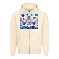 Sandshell evil eyes with white wooden pattern Zipper Hoodie - TumblerDesignByShophia