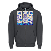 Smoke evil eyes with white wooden pattern Zipper Hoodie - TumblerDesignByShophia