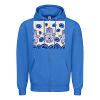 True Royal evil eyes with white wooden pattern Zipper Hoodie - TumblerDesignByShophia