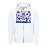 White evil eyes with white wooden pattern Zipper Hoodie - TumblerDesignByShophia