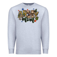 Heather Grey army mom Premium Sweatshirt - FaDigitalArtStudio